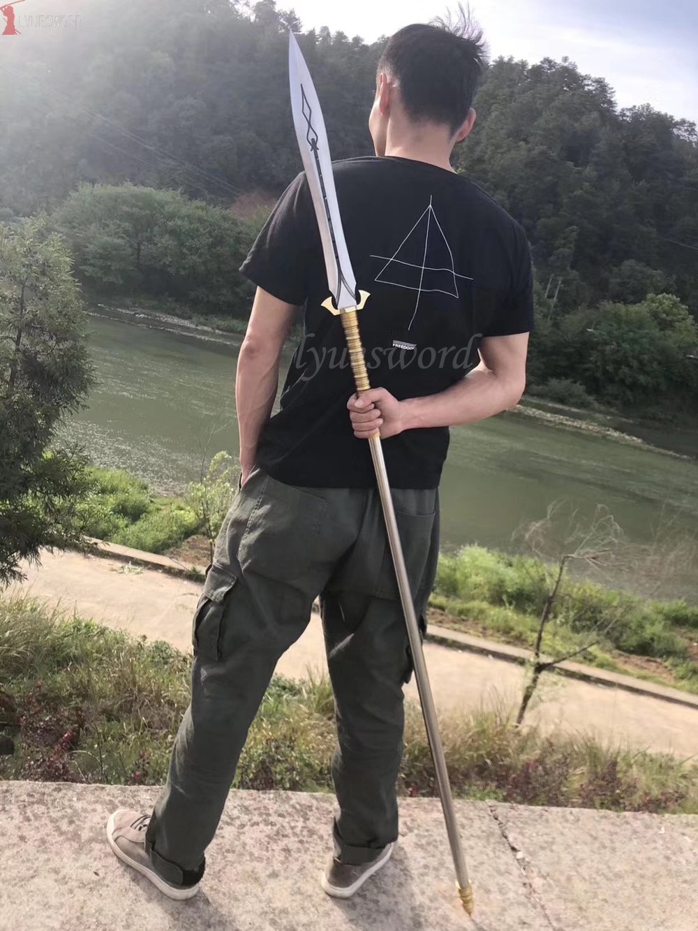 Can be Disassembled Long Spear t10 High Carbon Steel Blade Leather