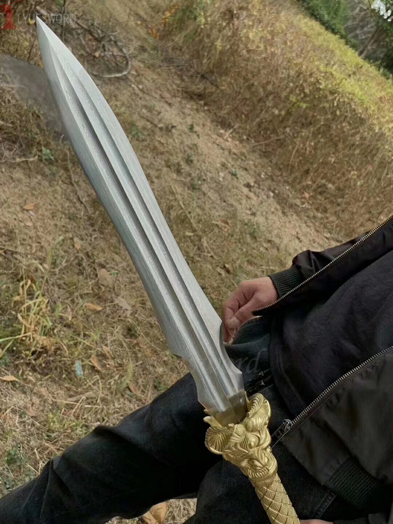 Chinese Long Qiang Spear Martial Arts Folded Damascus Steel Elite